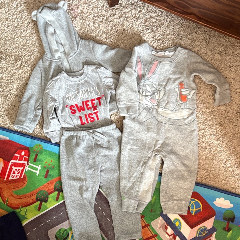 GAP Kids Gray Matching Set 12-18 months
